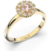 Festive Annabella Morganiitti halo-timanttisormus 18-598-028M-KK-HSI1