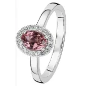 Kohinoor Olivia timanttisormus pinkillä turmaliinilla valkokulta 033-411VTU-16-155