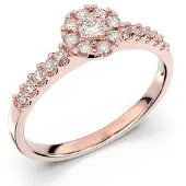 Festive Bella halo-timanttisormus 14-607-025-PK-HSI1