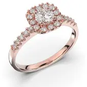Festive Josefiina halo-timanttisormus 18-597-052-PK-HSI1