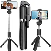 Tech-Protect L01S Bluetooth Selfie-tikku Tripodilla - Musta
