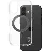 CARE by PanzerGlass CARE by  Case Transparent w. Black Kickstand & MagSafe iPhone 16, Suojus, Apple, Apple - iPhone 16, Musta (1321)
