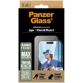 PanzerGlass iPhone 15/16 Aluminum Frame Ultra-Wide Fit Panssarilasi - 9H - musta reuna