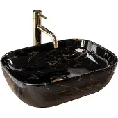 REA Belinda Black Marble kiiltävä pesuallas työtasolle