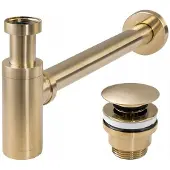 REA pesualtaan sifoni Gold Brushed click-clack -tulpalla