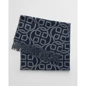 Gant G Pattern Wool Scarf - Navy - ONE SIZE