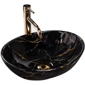 REA Sofia Black Marble Kiiltävä pesuallas työtasolle