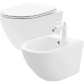 REA Setti: Carlo Flat Mini Rimless wc-istuin + Carlo Mini Bidee