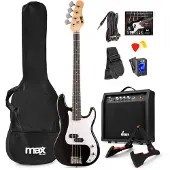 Max GigKit Bass Guitar Pack, musta