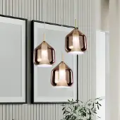 SFORZIN Design-riippuvalaisin X-Ray, himmennettävä, Kupari, Olohuone/ruokailutila, Lasi, Design, riippuvalaisin