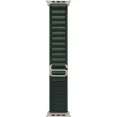 Apple Watch 49mm Alpine Loop Dark Green - Small - Natural Titanium