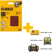 DeWalt Hiomapaperi tasohiomakoneeseen DT3030-QZ; 115x115 mm; K40; 25 kpl.