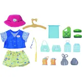 Zapf born bear fishing outfit, doll accessories