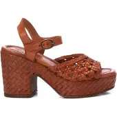 Carmela for woman. 16163701-CAMEL Leather Sandals 161637 brown (41), 8 to 10 cm, Buckle, Casual