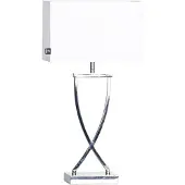 By Rydens Omega pöytävalaisin 52 cm kromi-valkoinen