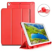 Teknikproffset Kotelo, jossa säilytystila, USB-kaapeli Apple iPad 9.7" 2017, 2018, punainen