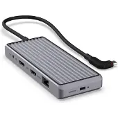 Unisynk 10-porttinen USB-C hubi (harmaa)
