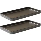 Aida - Raw Lautanen 34x18 cm 2 kpl Metallic Brown