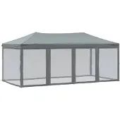 vidaXL Kokoontaitettava juhlateltta sivuilla, antrasiitti, 3x6 m