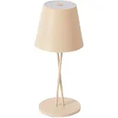 LINDBY LED ladattava pöytävalaisin Janea, CROSS, beige, metallia Janea , himmennettävä, Kerma/meripihka, Metalli, Moderni