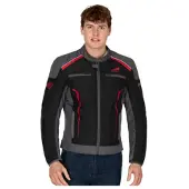 FASTWAY T-2212 Moottoripyörä Tiimitakki Musta/Harmaa/Punainen unisex, size L