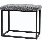 Skinnwille Palle Penkki lampaannahkaa 60x35 cm Charcoal/Black