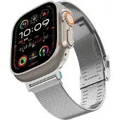 Spigen AMP07224, Ranneke, SmartWatch, hopea, Apple, Apple Watch 49mm, 45mm, 44mm, 42mm, ruostumaton teräs