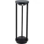 LUCANDE Evelis LED-aurinkokeinuvalaisin, musta, alumiini, anturi, Musta, Alumiini, Moderni