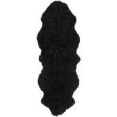 Skinnwille Curly Lampaannahka 60x180 cm Black