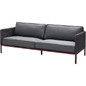 Cane-Line Encore 3-paikkainen sohva Grey / Bordeaux