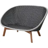 Cane-Line Peacock weave sohva 2-istuttava harmaa/vaaleanharmaa, tiikinjalat