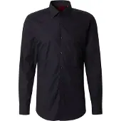 HUGO for man. 50289499 Kenno Slim Fit Shirt Black (41), Casual, Party, Cotton, Long sleeve