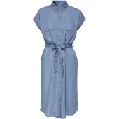 ONLY Onlpema Hannover Ss Dnm Sh Dress Qytnoos - Blue - XS