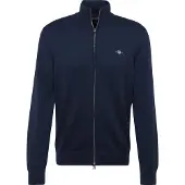 Gant for man. 8030164 Zip Cardigan Casual Cotton Navy (XL), Long sleeve