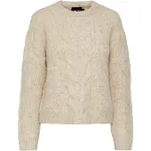Pieces Pcnina Ls O-Neck Knit Noos Bc - Cream - S