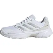 Adidas Urheilukengät 'CourtJam Control 3' vaaleanharmaa / hopea / valkoinen