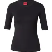 HUGO for woman. 50515019 Darnelia T-shirt black (S), Casual, Polyester, Short sleeve