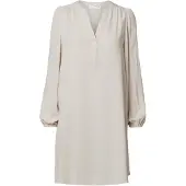 Selected Slfviva Ls Short V-Neck Dress Noos - Cream - 38