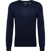 Ralph Lauren Slim Fit Washable Wool V-Neck Sweater - Navy - M
