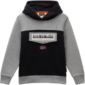 Napapijri Collegepaita 'Burgee' meleerattu harmaa / punainen / musta / valkoinen