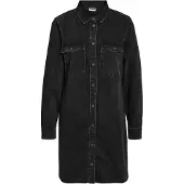 Noisy May Nmnew Signe L/S Denim Dress Vi001Bl Noos - Black - XS