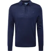 Ralph Lauren Washable Wool Polo-Collar Sweater - Navy - S