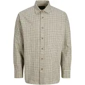 Jack & Jones Paita 'JPRBLAbradfort' beigenharmaa / musta / valkoinen