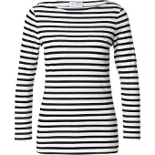 Lindex Striped Cotton Top - Navy - XXL