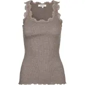 Rosemunde Rwbabette Silk Sl U-Neck Long Lace Top - Brown - M