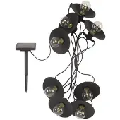 SMART GARDEN LED-aurinkokäyttöinen valoketju Vivo 365, 8-lamppuinen IP44 365, Musta, Synteettinen materiaali, Vintage