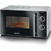 Severin MW 7771, Pöytämalli, Yhdistelmämikroaaltouuni, 20 L, 700 W, Rotaatio, Musta, Hopea