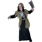 Hobby Hall "ZOMBIE" (huppuinen viitta, holografiset luut rinnassa, vyö)