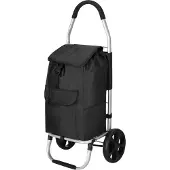 Springos HA7484 ostoskärry pyörillä, 42 l, musta