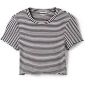 Tom Tailor Cropped Striped Rib Lyhythihainen T-paita